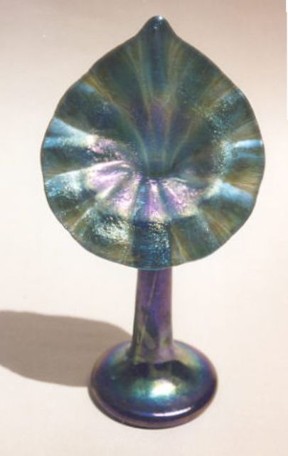 130 - Blue Aurene Iridescent Vase