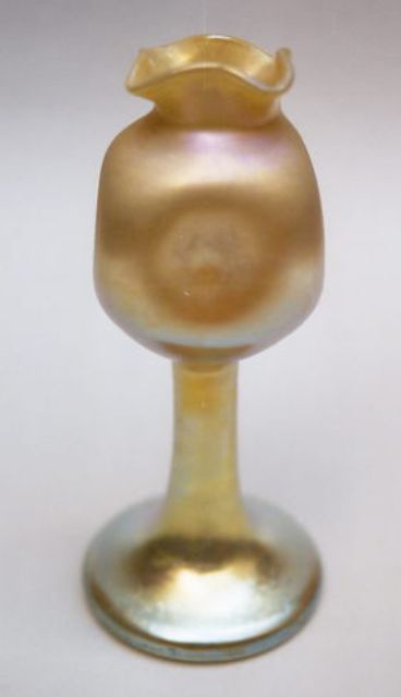 136 - Gold Aurene Iridescent Vase