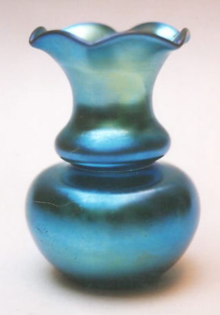 211 - Blue Aurene Iridescent Vase