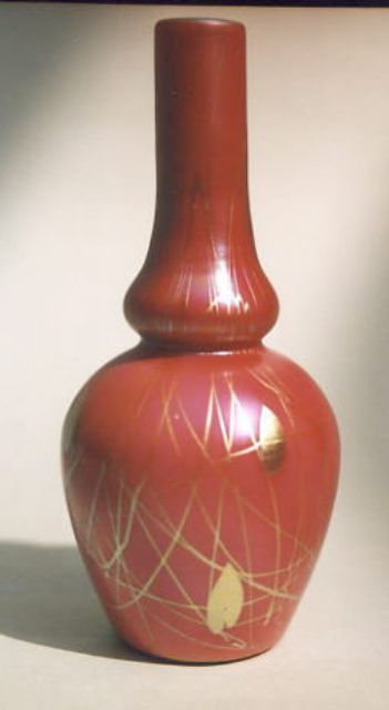 242 - Red Aurene Iridescent Vase