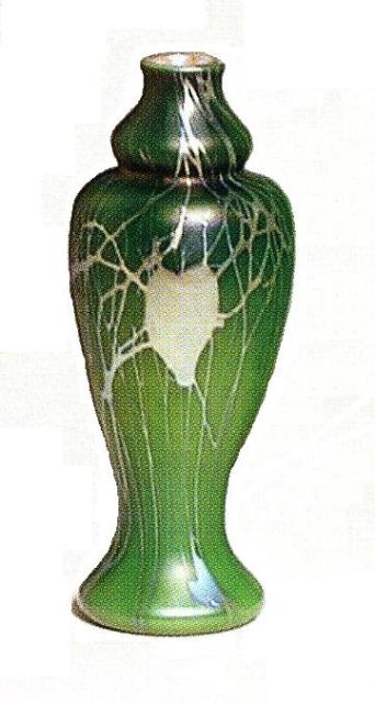 256 - Green Aurene Iridescent Vase