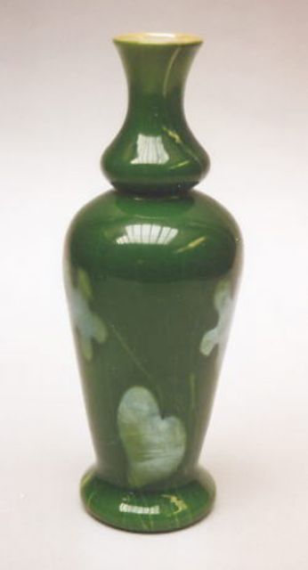 259 - Green Aurene Opaque Vase