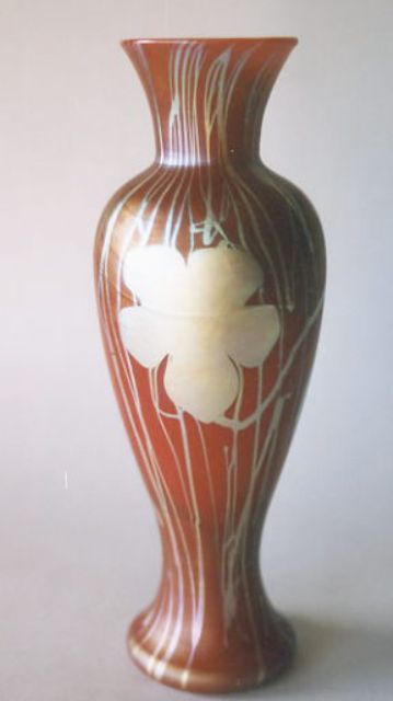 270 - Red Aurene Iridescent Vase