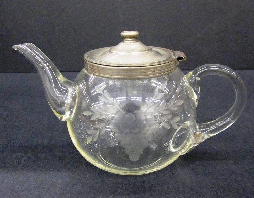 1957 - Colorless Engraved Tea Pot