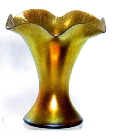 723 - Gold Aurene Iridescent Vase