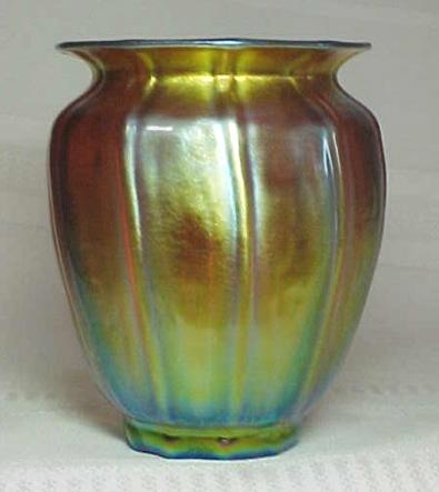938 - Gold Aurene Iridescent Shade Vase