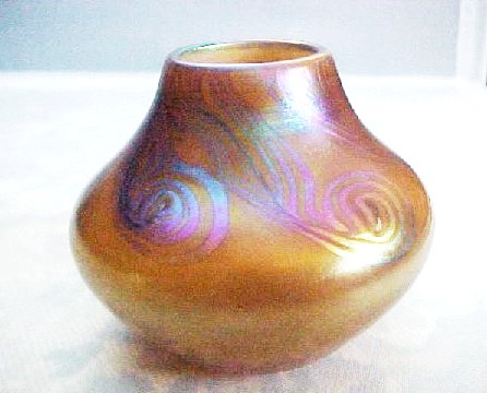 649 - Brown Aurene Iridescent Vase