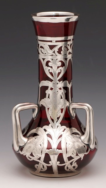 1308 - Selenium Red Transparent Vase