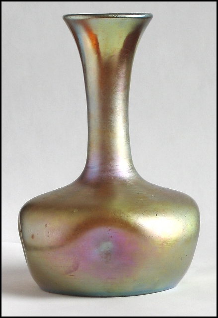 132 - Gold Aurene Iridescent Vase