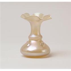 144 - Gold Aurene Iridescent Vase
