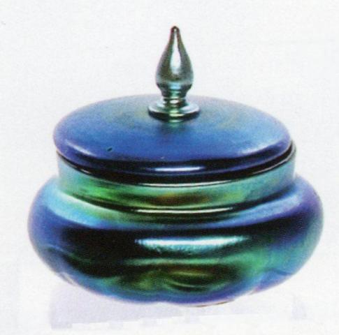 1455 - Blue Aurene Iridescent Puff Box