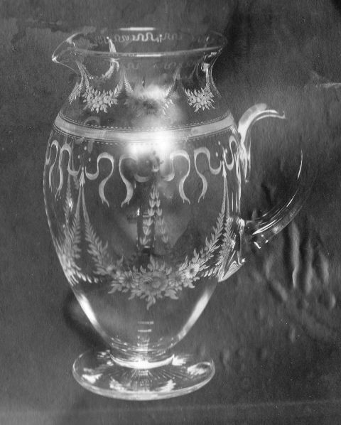 1495 - Colorless Engraved Pitcher