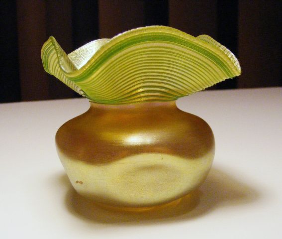 151 - Gold Aurene Iridescent Vase
