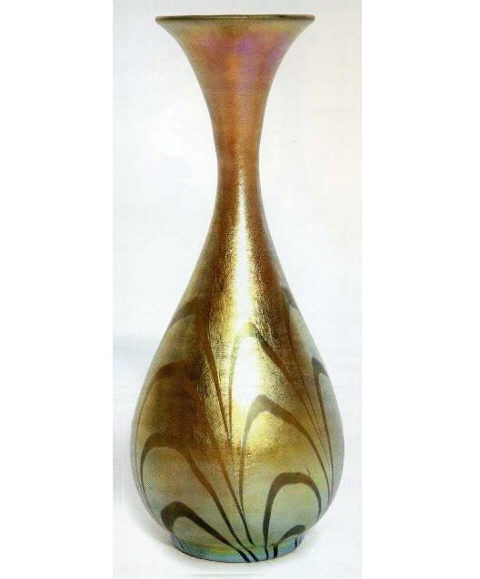 154 - Gold Aurene Iridescent Vase