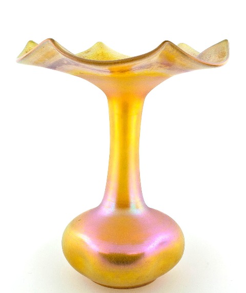 155 - Gold Aurene Iridescent Vase
