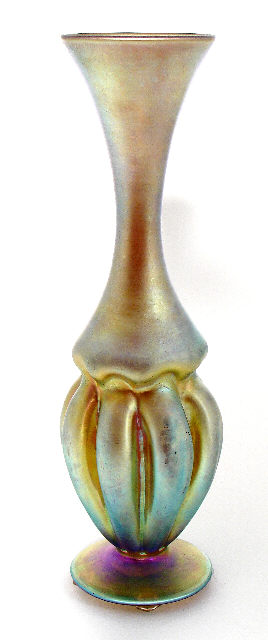 161 - Gold Aurene Iridescent Vase