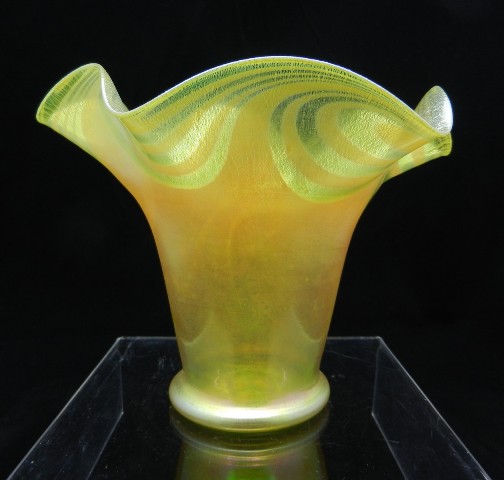 162 - Gold Aurene Iridescent Vase