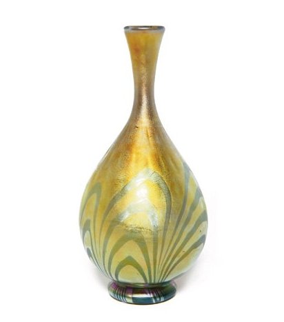 164 - Gold Aurene Iridescent Vase