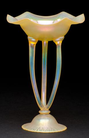 186 - Gold Aurene Iridescent Compote