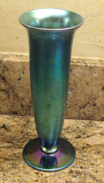 1901 - Blue Aurene Iridescent Vase
