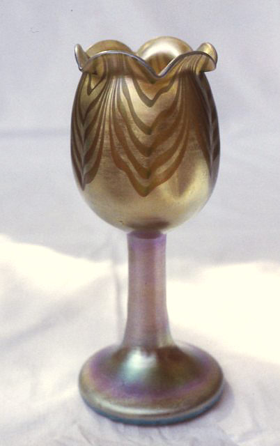 195 - Gold Aurene Iridescent Vase