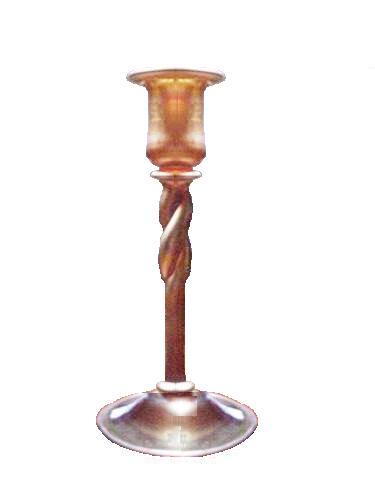 379 - Gold Aurene Iridescent Candlestick