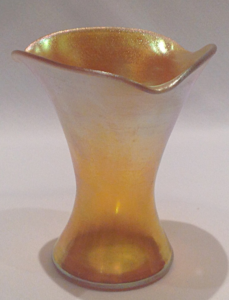 129 - Gold Aurene Iridescent Vase