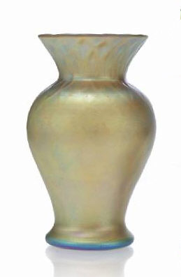 208 - Gold Aurene Iridescent Vase