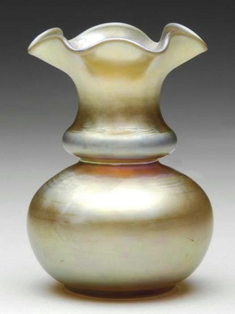 211 - Gold Aurene Iridescent Vase