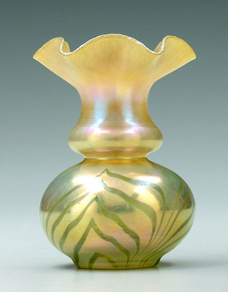 211 - Gold Aurene Iridescent Vase