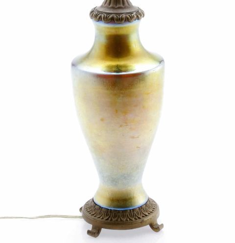 2144 - Gold Aurene Iridescent Vase/Lamp