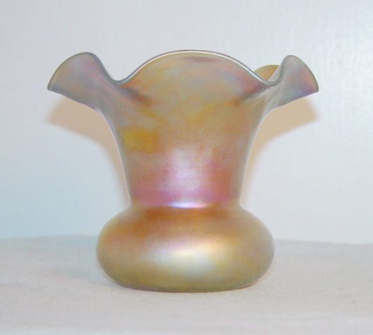 220 - Gold Aurene Iridescent Vase