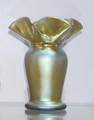 221 - Gold Aurene Iridescent Vase