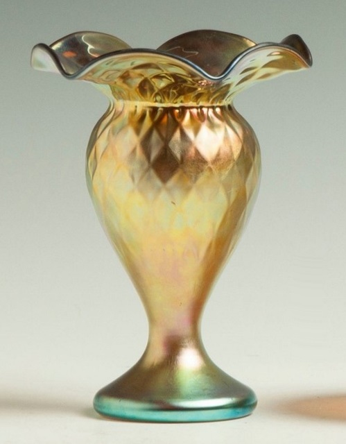 223 - Gold Aurene Iridescent Vase