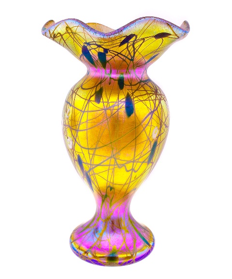 223 - Gold Aurene Millefiori Vase