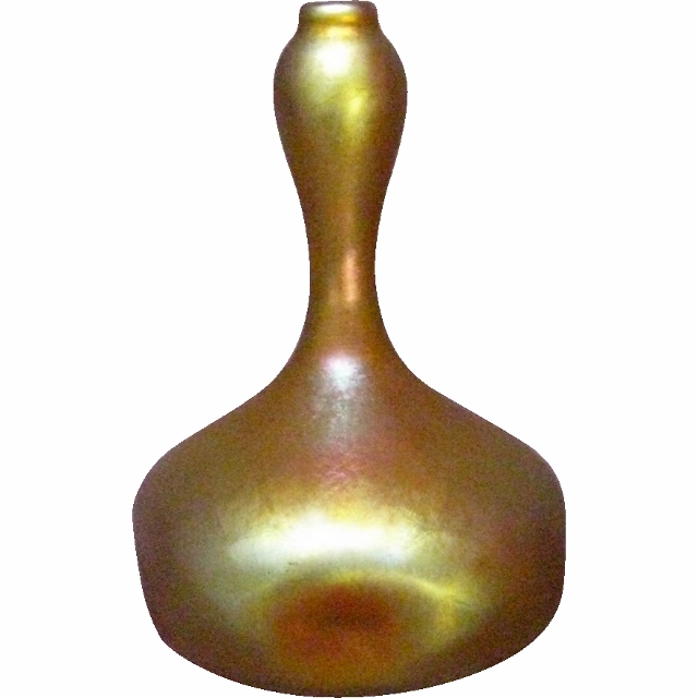 225 - Gold Aurene Iridescent Vase