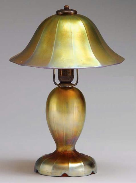 2332 - Gold Aurene Iridescent Lamp