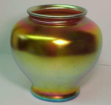 2412 - Gold Aurene Iridescent Vase