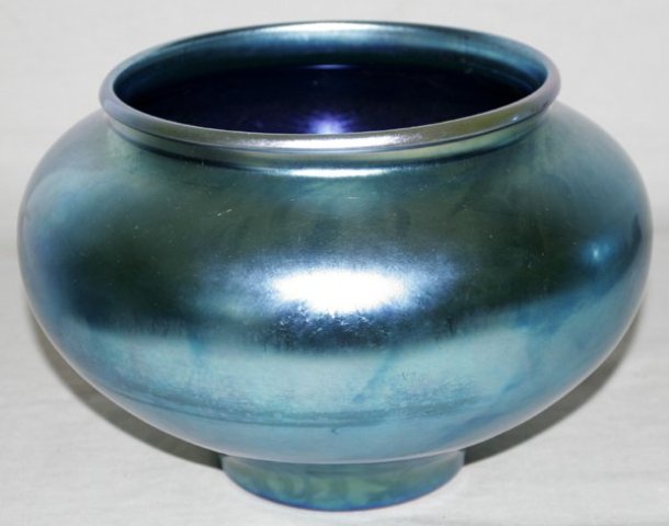 2413 - Blue Aurene Iridescent Vase