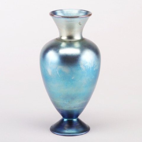 2469 - Blue Aurene Iridescent Vase