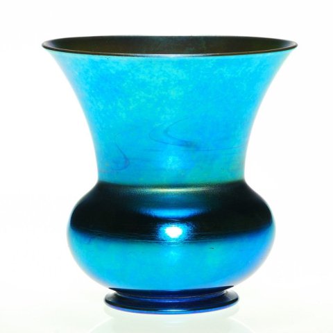 2533 - Blue Aurene Iridescent Shade Vase