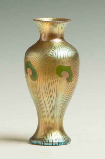 255 - Gold Aurene Iridescent Vase