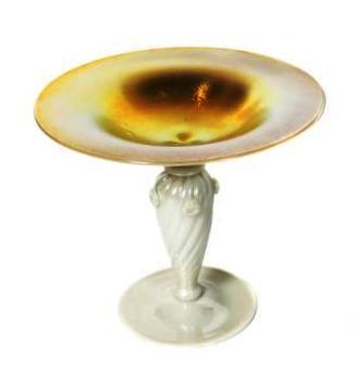 2604 - Gold Calcite Iridescent Compote