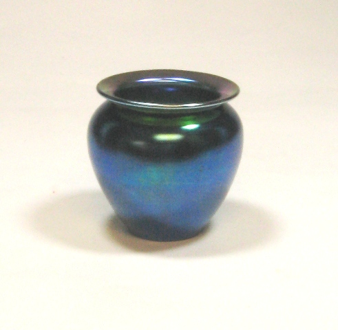 2648 - Blue Aurene Iridescent Vase
