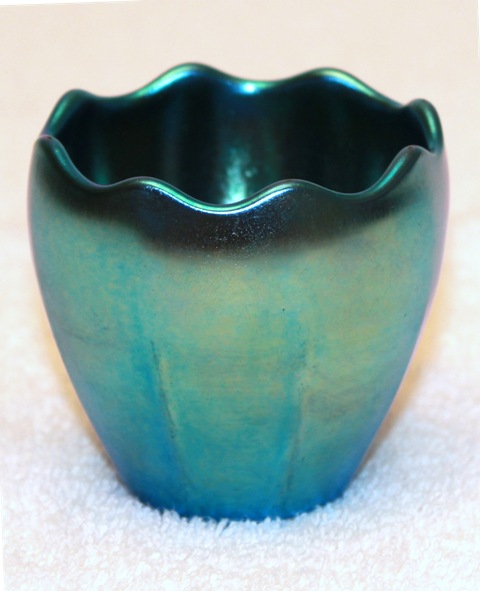 2650 - Blue Aurene Iridescent Vase