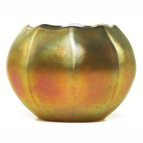 2651 - Gold Aurene Iridescent Vase