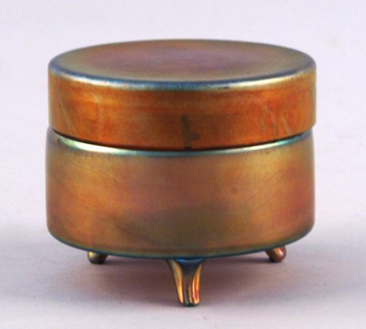 2676 - Gold Aurene Iridescent Puff Box
