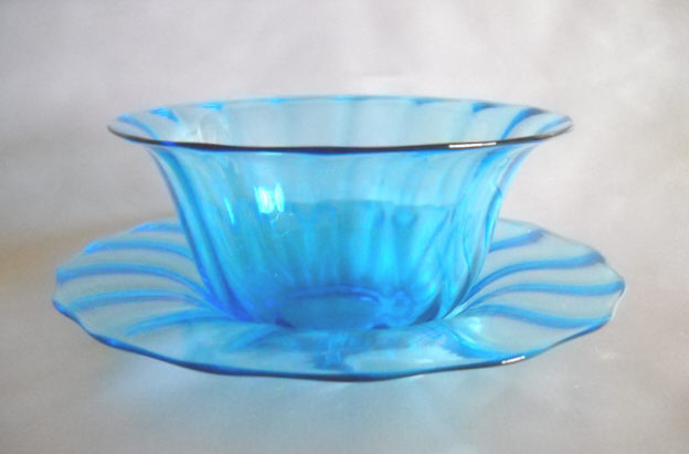 2680 - Celeste Blue Transparent Fingerbowl & Underplate