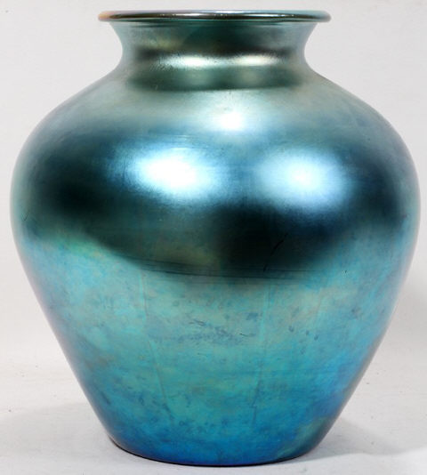 2683 - Blue Aurene Iridescent Vase