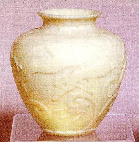2683 - Ivory Acid Etched Vase
